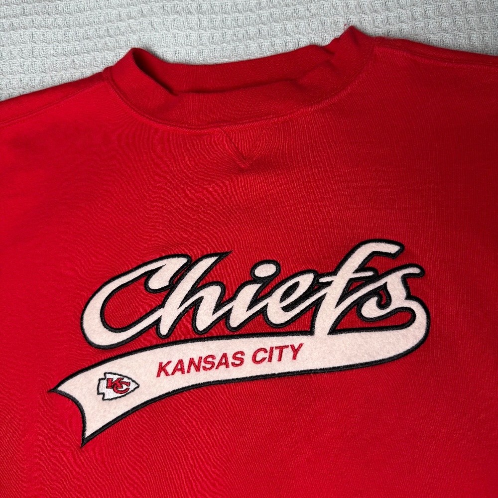 Vintage Logo Athletics Kansas City Chiefs Sweatshirt XL Red Crewneck Spellout